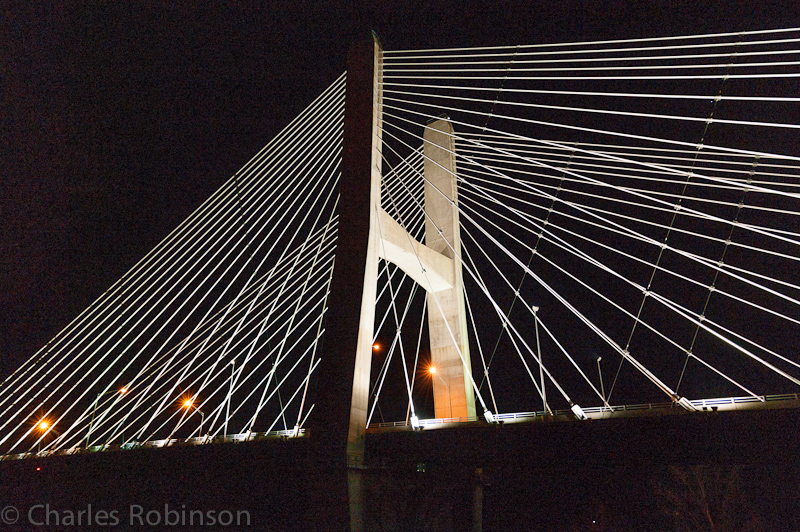 Bill Emerson Memorial Bridge over the Mississippi at Cape Girardeau.<br />March 17, 2012@19:57