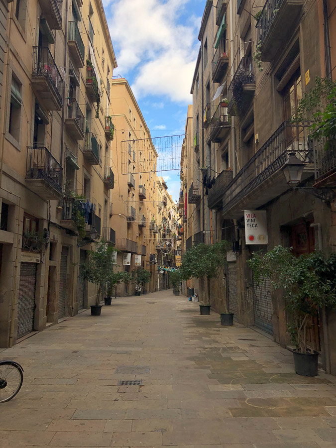 Strolling through La Ribera on our way to the Picasso museum.