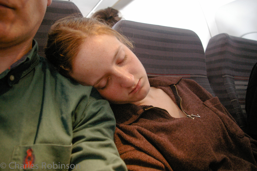The instant we got up in the air, I turned into Fiona's pillow.<br />June 12, 2005@08:56
