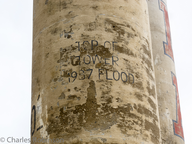 Detail of one of the columns.  I guess 1937 kinda sucked flood-wise.<br />September 27, 2012@10:58