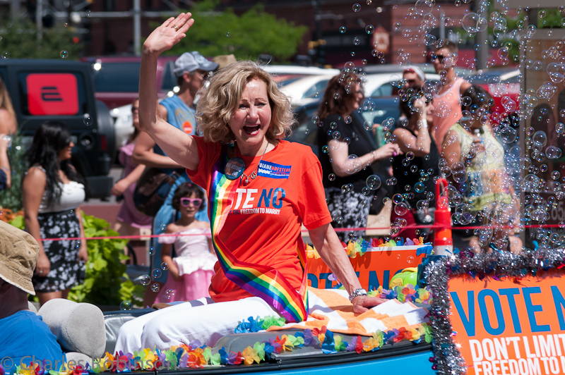 I'm not sure who Diane Hoftstede is politically... but I love the bubble machine she carried with her!<br />June 24, 2012@11:15