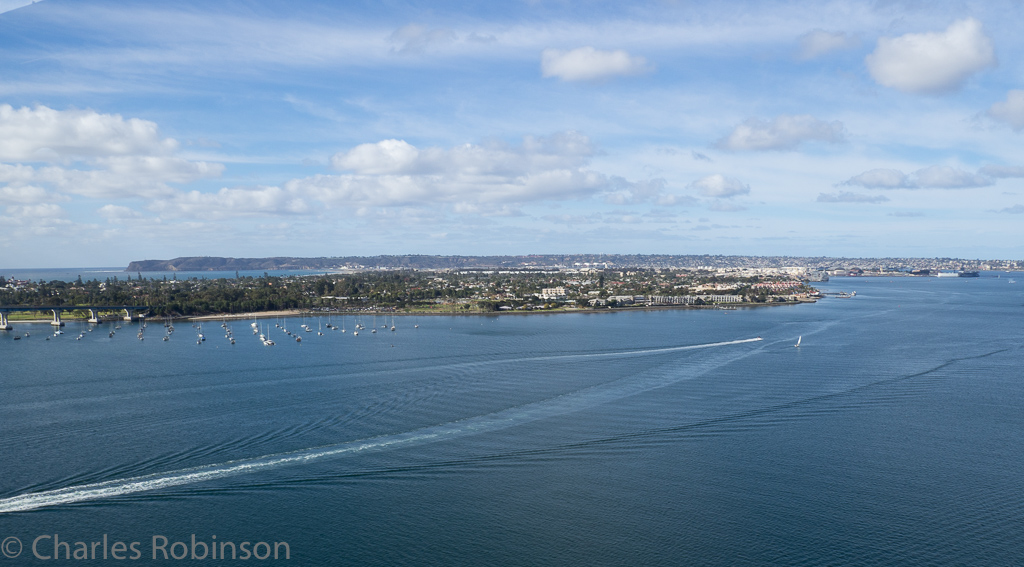 Coronado Island as seen from the San Diego/Coronado bridge.<br />December 20, 2015@11:19