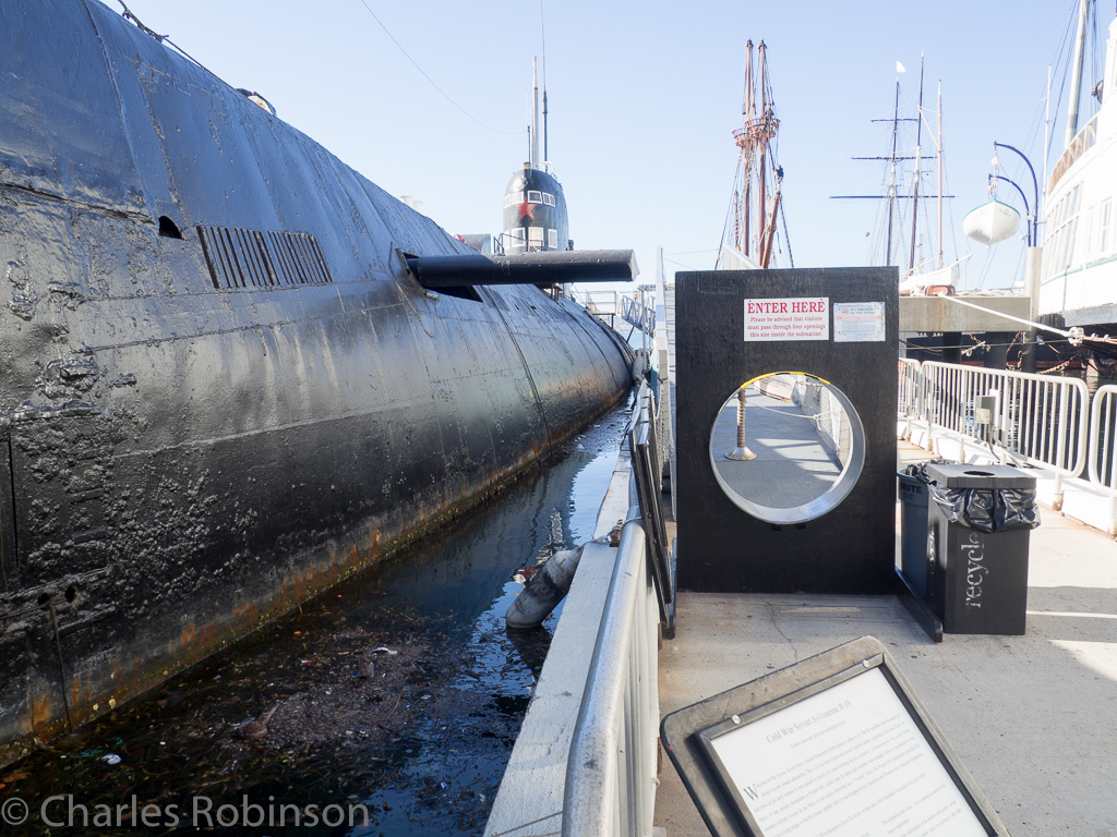 The Soviet sub B-39 was unfortunately closed for maintenance.  But the entrance intrigued me - they have a tube which is the same size as the bulkhead doors so you can do a 