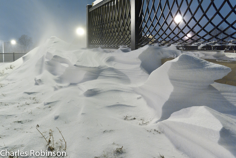 December 11, 2010@18:09<br/>The wind is starting to make the snowdrifts look interesting...