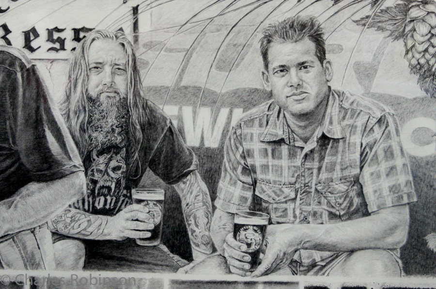 Detail of a lithograph with a large collection of MN brewers.<br />August 31, 2013@12:53