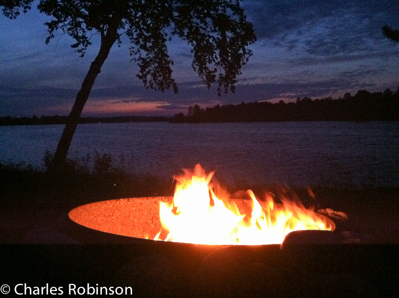 Sitting by the fire as the sun sets<br />July 08, 2011@21:58