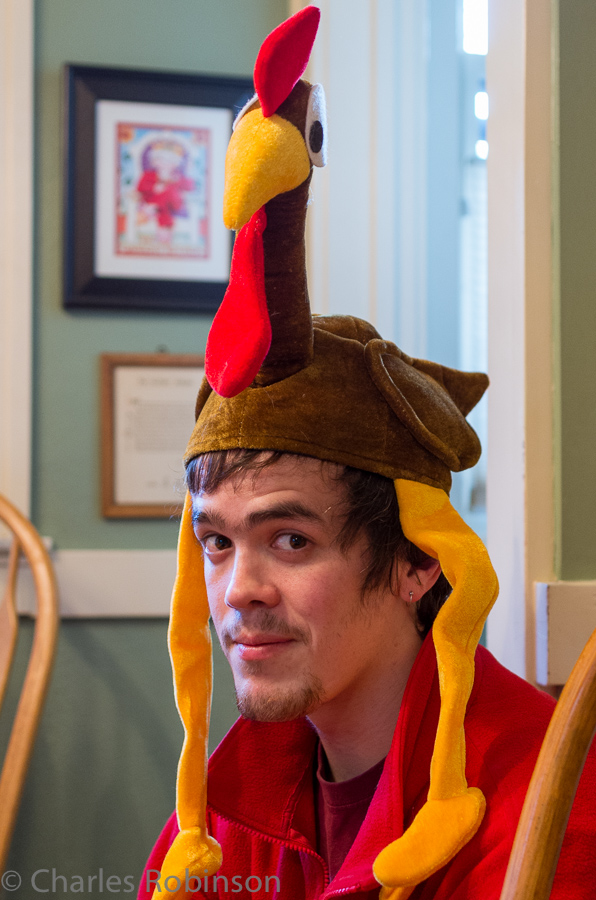 Casey - with the turkey hat that was making the rounds...<br />November 28, 2013@15:02