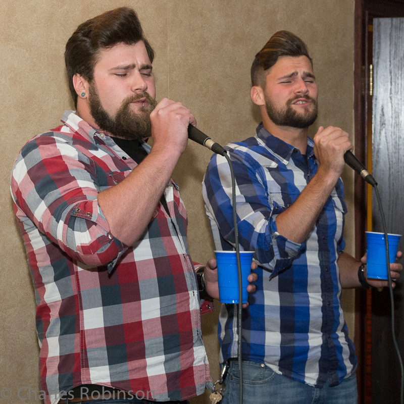 Karaoke night! Ben and Nick Capaul kicking it off.<br />July 31, 2014@21:44