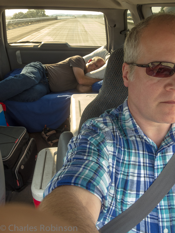 John catches a snooze as we drive out.<br />July 31, 2012@18:05