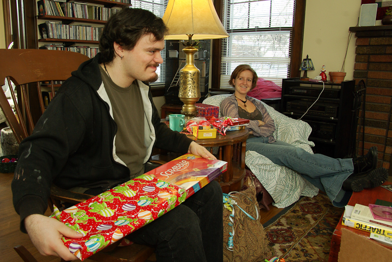 December 25, 2008@10:15<br/>Jei is tickled pink at another board game - hooray!