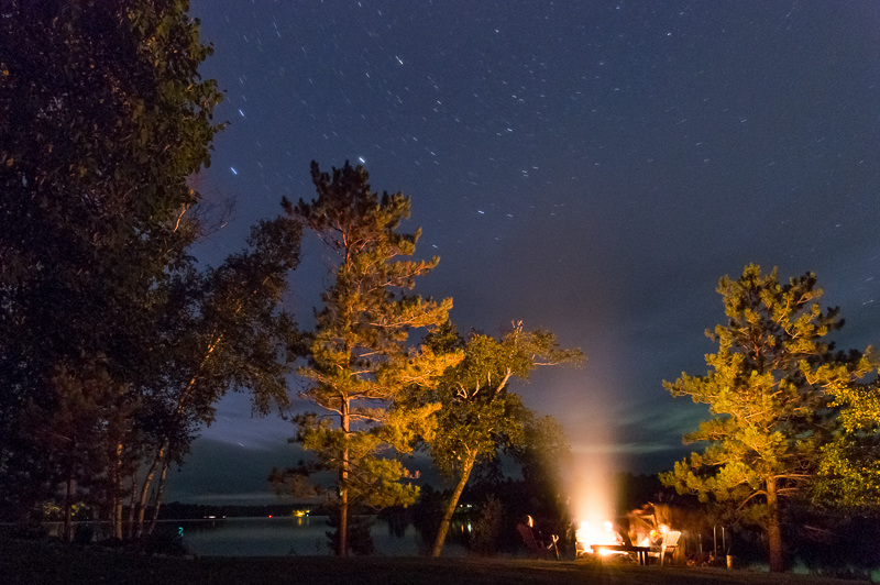 Campfire at night.  4-minute exposure.<br />August 29, 2014@21:45