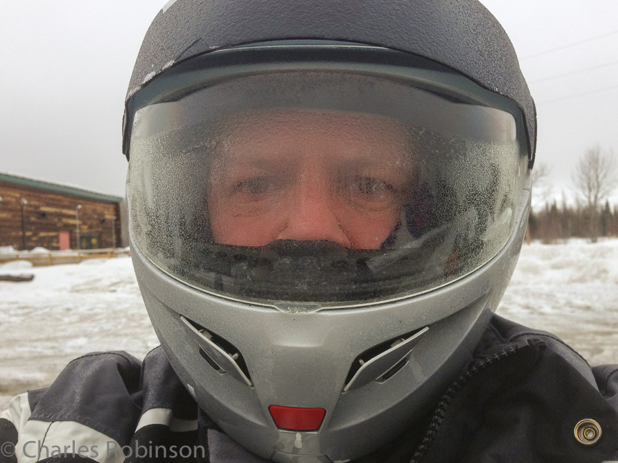 First day on the trail with the snowmobile.. freezing rain icing up my helmet made for some tricky riding!<br />March 14, 2014@15:21