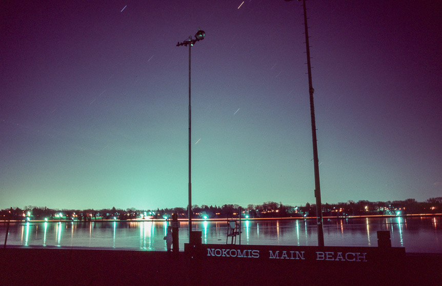 Nokomis Main Beach - you can see yours truly leaning on a pole.  I started the exposure and then ran down there and stood for about 5 minutes