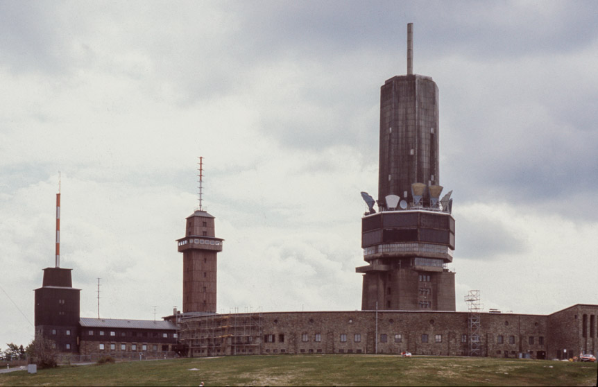 The Feldberg radio towers - look how huge they are - there are people down by the building