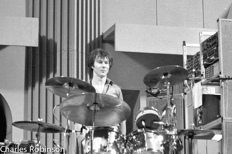 January 24, 1983@19:52<br/>Warren Cann popped up out from behind the drums and sequencers right at the end of the show.