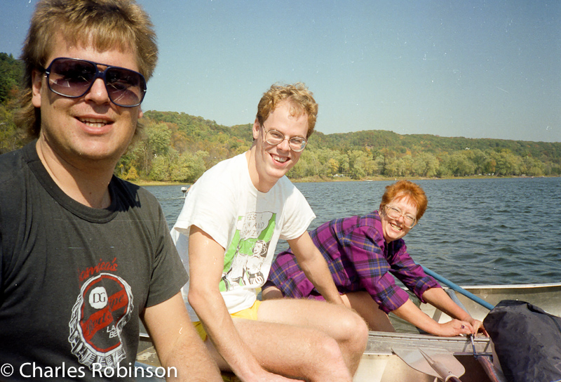 Out on the St. Croix!  Al, ??, and Nancy<br />October 20, 1987@12:00