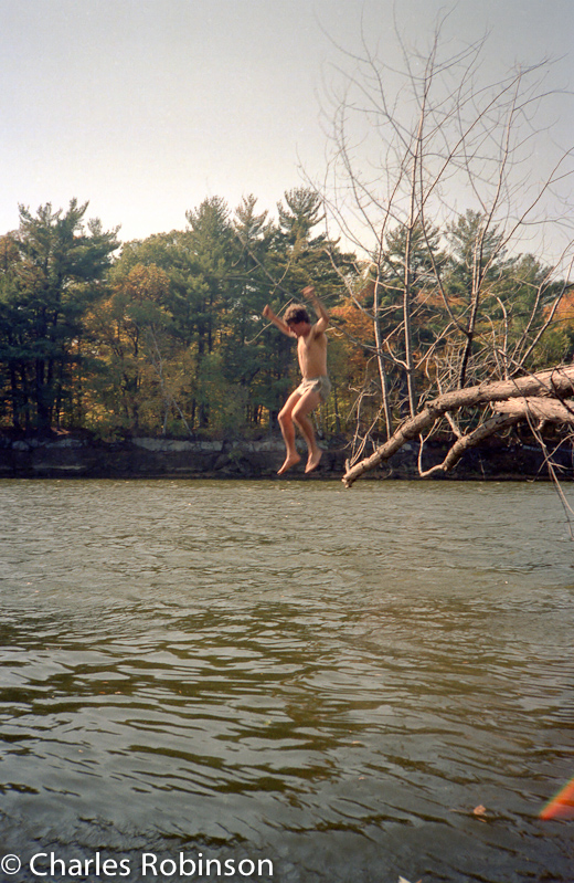 John jumping fearlessly from a tree<br />October 20, 1987@12:20