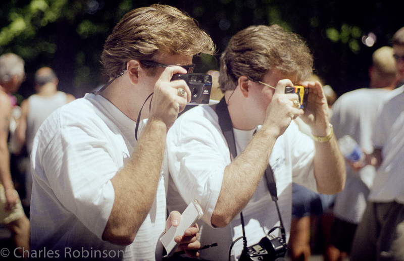 Two guys taking pictures of Ray/Ralph/Cindy/Lindy<br />August 01, 1998@11:20