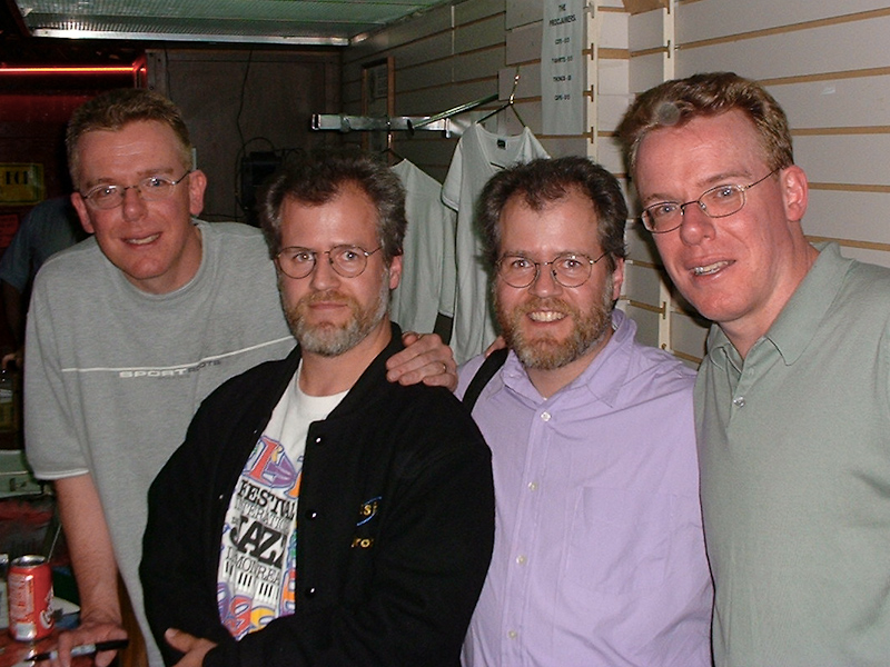 October 05, 2001@00:30<br/>John and me with Craig and Charlie Reid of The Proclaimers