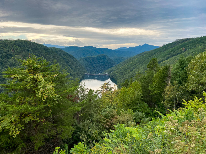 Looking towards Calderwood dam, the one-and-only scenic overlook on 