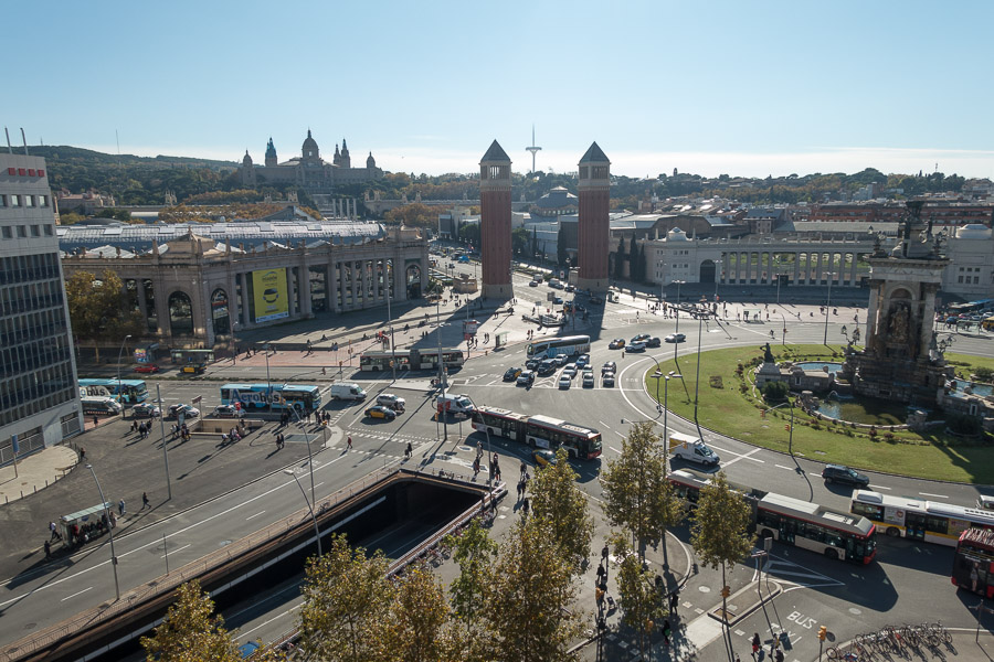 The view from the top of the Coliseum shopping center.