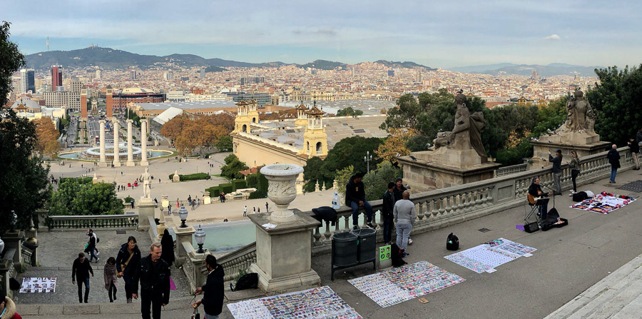 The view from the National Art Museum of Catalonia