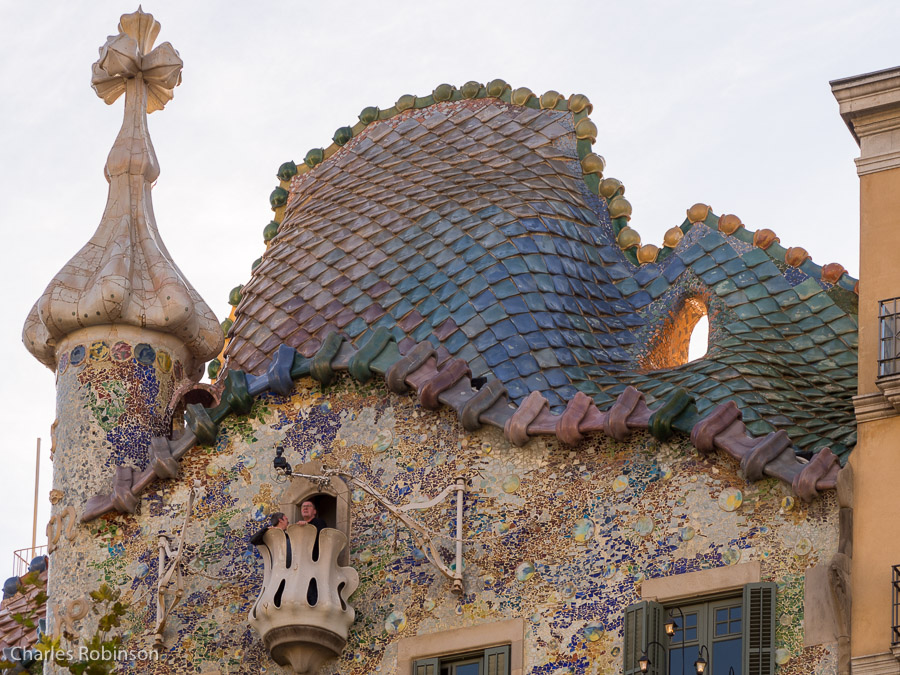 Colorful roof!  Looks like the balcony has a camera set up to take (and probably pay for) a selfie.