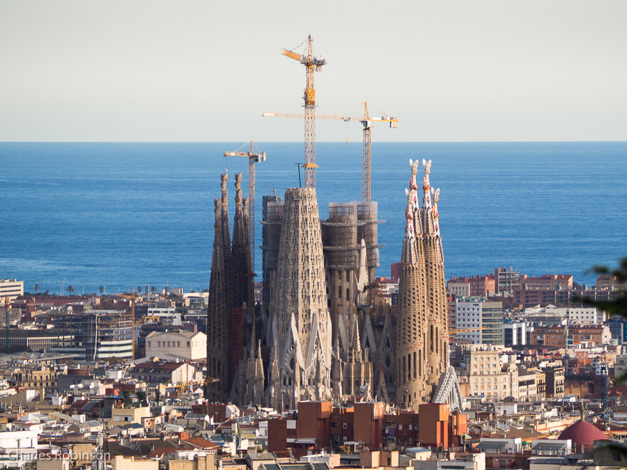 La Sagrada Familia, as viewed from Parc Guëll