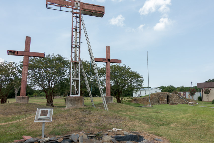 On our drive out to the end of the delta, we saw this very weird assembly of crosses (with a fake tomb nearby).  Oddness.