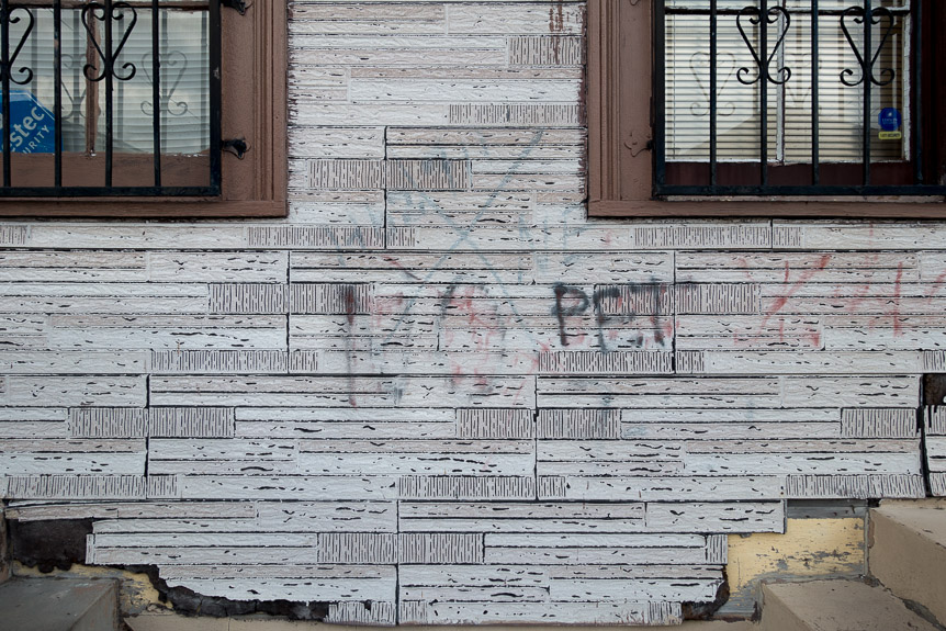 Remnants of post-Katrina search and rescue markings.