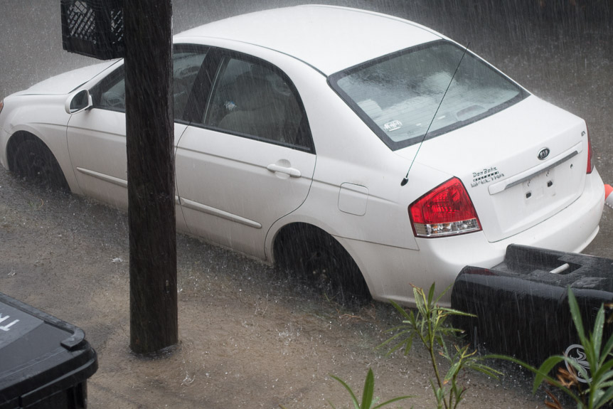 We woke up to some SERIOUS storms.  The road got a little wet.