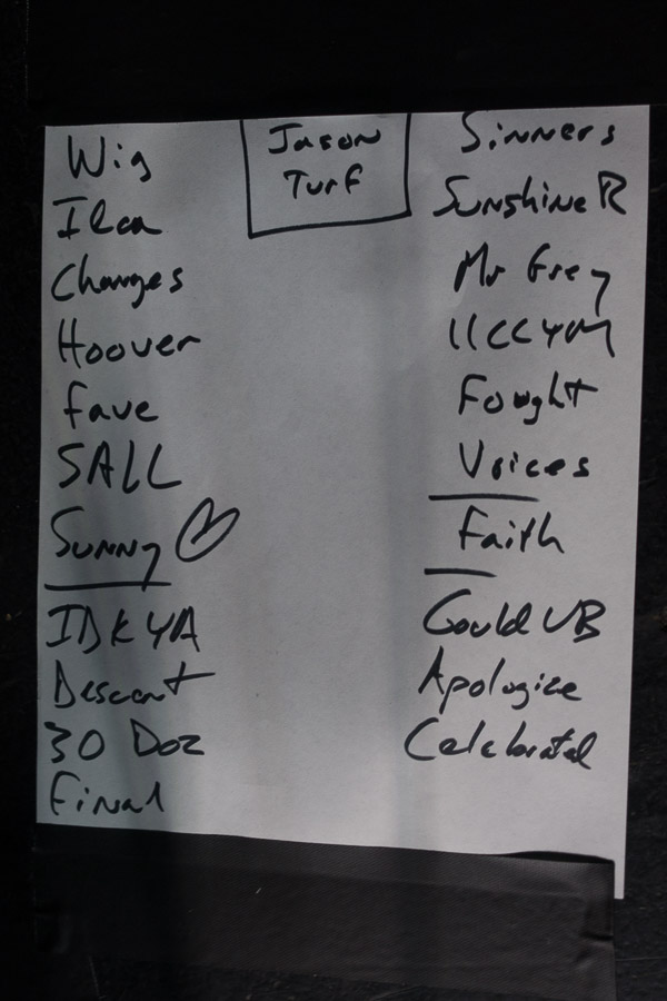 Setlist - they did about 4-5 more tracks after this list, but this is most of the show!