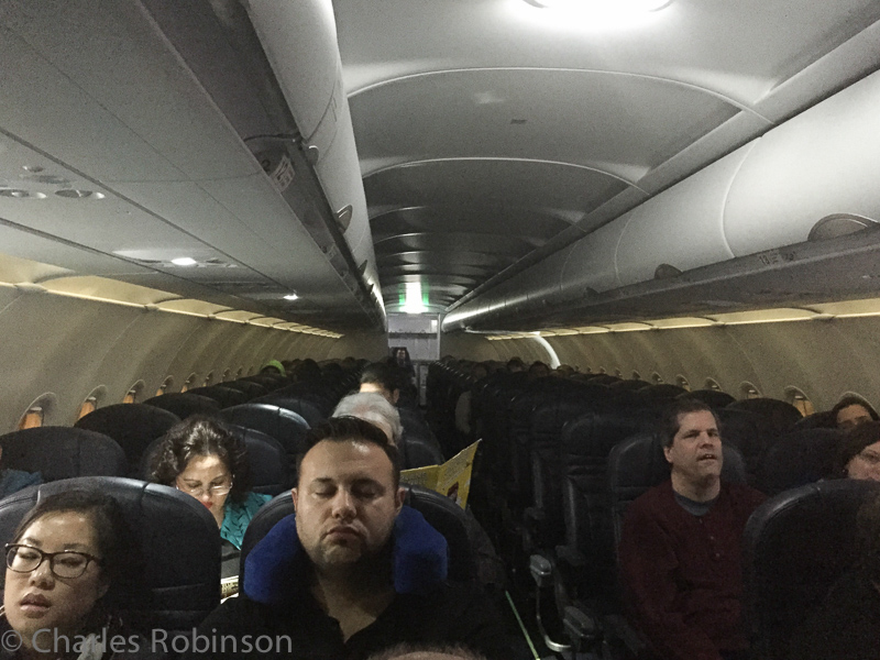 Ah, the joy of a nearly-empty plane.  Easy on, easy off, and plenty of room (once we were allowed to move from our 