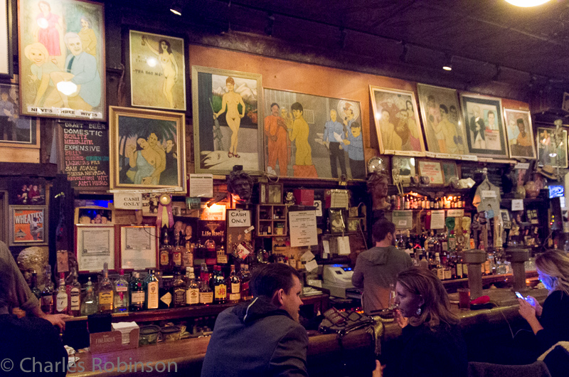 Old Town.  See if you can spot Newt Gingrich, Michelle Bachman, Sarah Palin, and Rod Blagojevich in the dirty paintings on the wall.  Quite a collection!<br />December 12, 2014@21:49