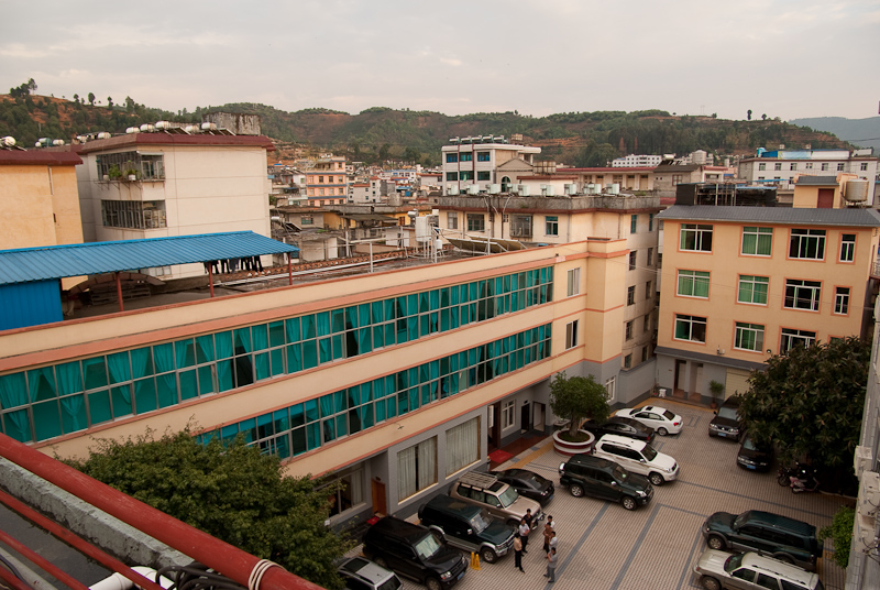 April 30, 2010@19:16<br/>The view of our hotel and its courtyard from up on the roof