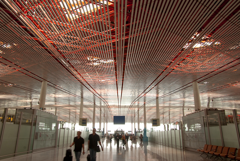 May 04, 2010@13:32<br/>Even the boring parts of the interior of the Beijing Airport's Terminal 3 are interesting to look at.