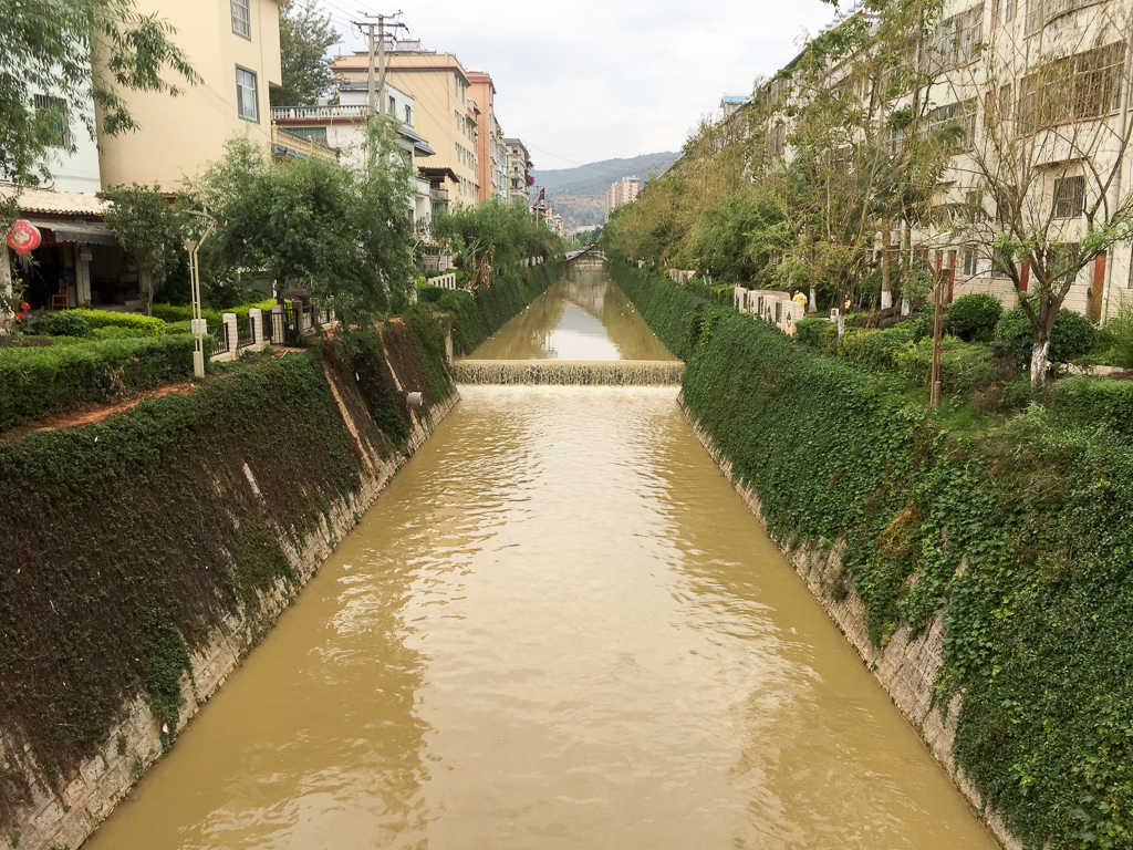 The river which passes through downtown.  This was a dry ditch back in 2010, when there was a drought.<br />May 02, 2015@16:23