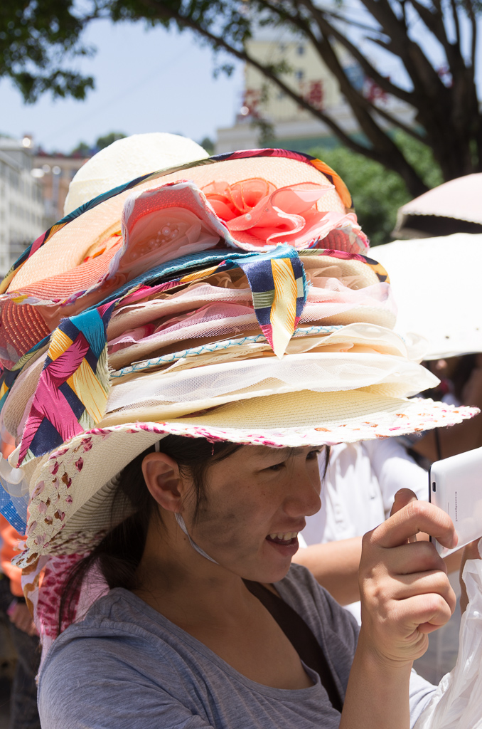 Think she's got enough hats on?<br />May 01, 2015@13:16