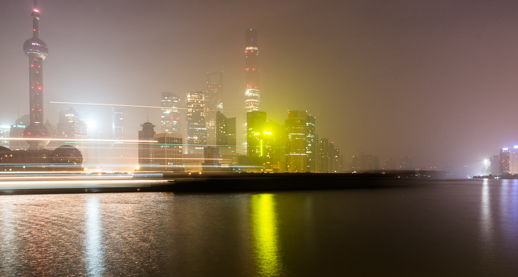 Ship passing in the night made for some fun streaks of light.  25-second exposure.<br />May 04, 2015@01:59