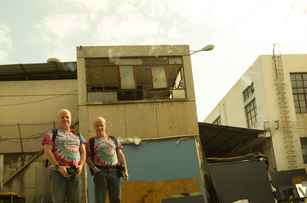 John and I found a big sheet of reflective glass and stopped for a selfie.<br />April 30, 2015@09:03