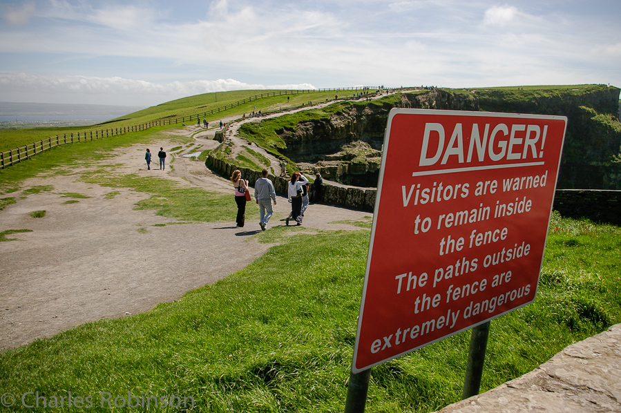 In case it's not obvious, those people (including us, earlier) have jumped over the wall without regard to the warning sign. Who could resist?<br />June 19, 2005@15:01