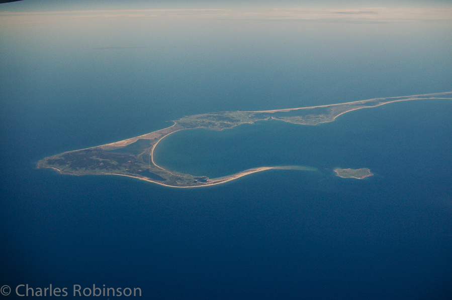 Funky looking island somewhere NE of the U.S.... about an hour before we landed in Philadelphia<br />June 20, 2005@17:30