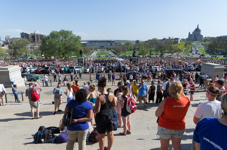 The view from the steps shortly after the bill was signed by Governor Dayton<br />May 14, 2013@17:13