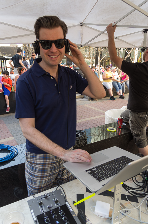 Jake Rudh getting ready to spin tunes at the concert<br />May 14, 2013@17:42