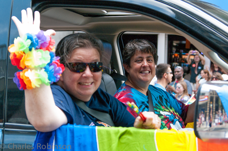 Finally spotted Kim and Michelle.  Knew they'd be in the parade somewhere!<br />June 24, 2012@12:55