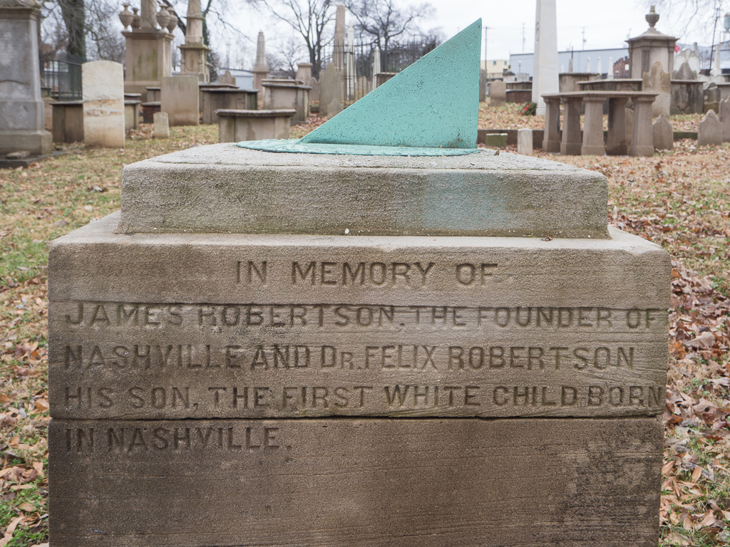 Curious monument in the Nashville City Cemetary.  First white child... OK?<br />February 04, 2018@11:40