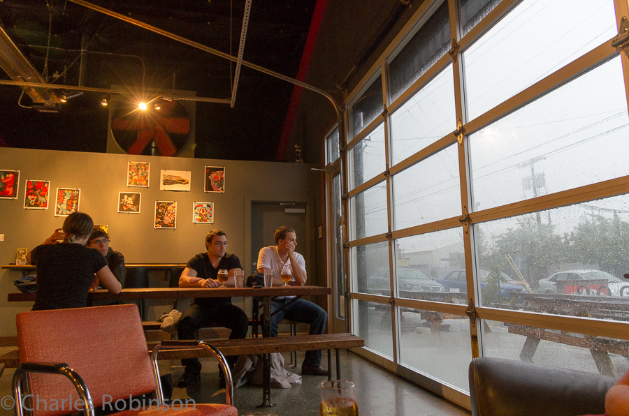 Sitting in Gigantic Brewing's taproom - watching the deluge.<br />September 28, 2013@18:16