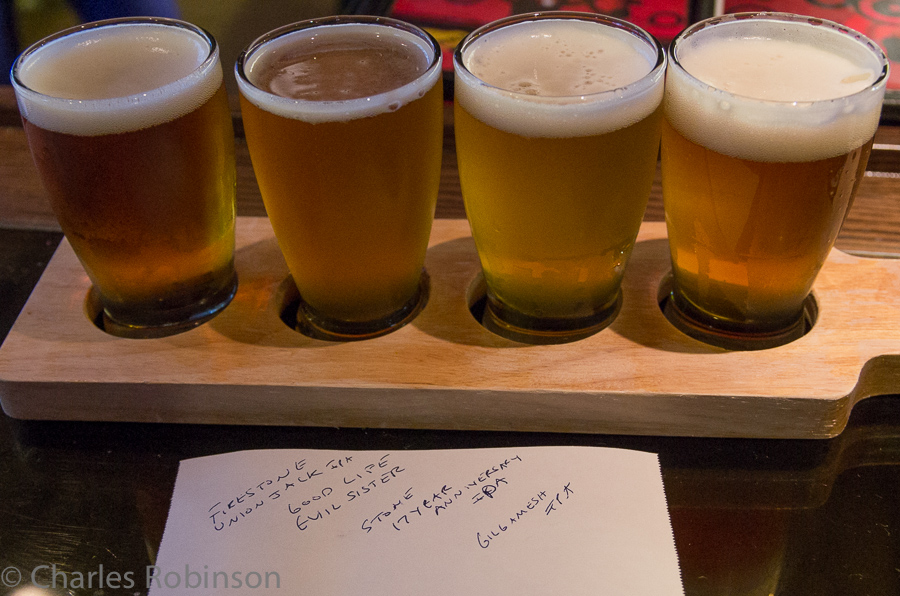 Our server at The Mellow Mushroom, after talking with us a bit about why we were in Portland and what we were looking forward to, came over with a free (!!) flight of her favorite IPAs.  GREAT service.  You can bet she got a hell of a tip.<br />September 29, 2013@18:09