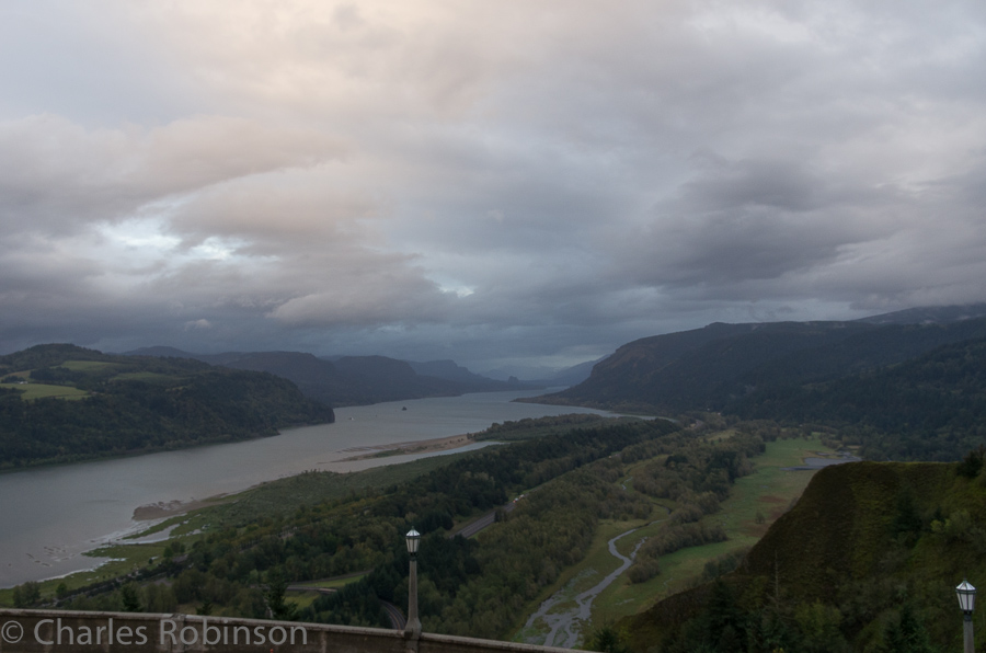 Columbia Gorge, as seen from Vista House<br />September 30, 2013@18:31
