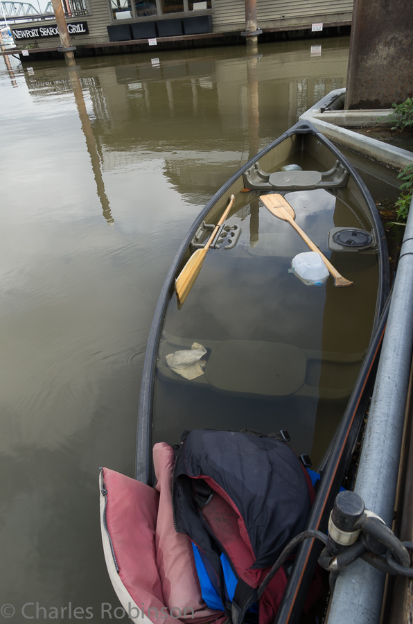 Downtown Portland - this is what happens if you leave your canoe unattended for months of rain.<br />October 03, 2013@11:26